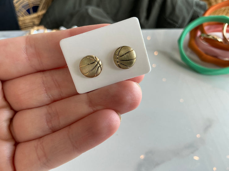 Gold Basketball Earrings