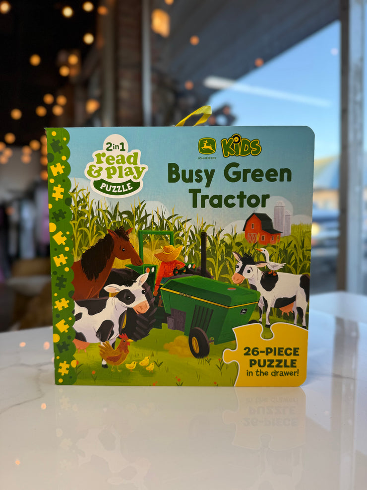 Read & Play — Busy Green Tractor 2in1 Book and Puzzle
